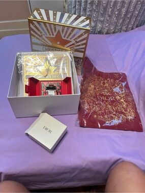 Dior Red and Gold Holiday Gift Box Set